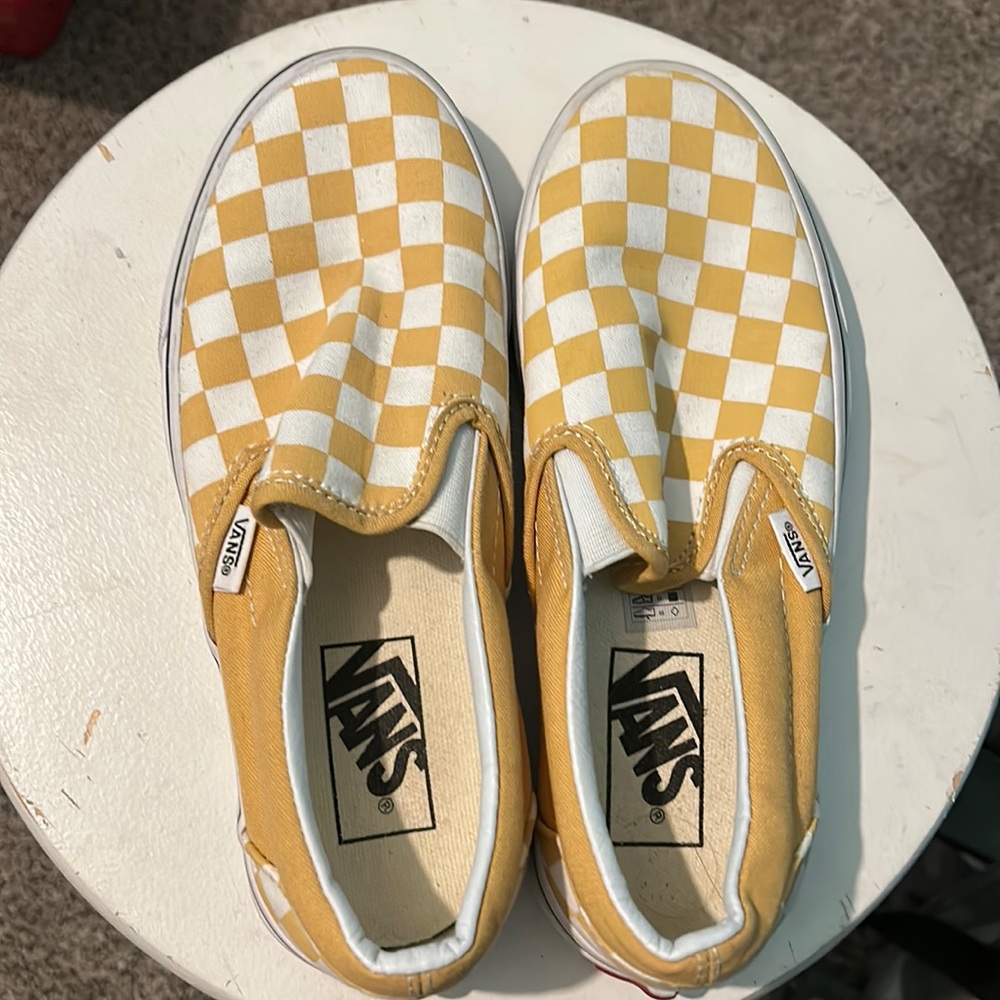 Yellow checkered Vans